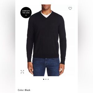 Theory Men's Black V-Neck Sweater